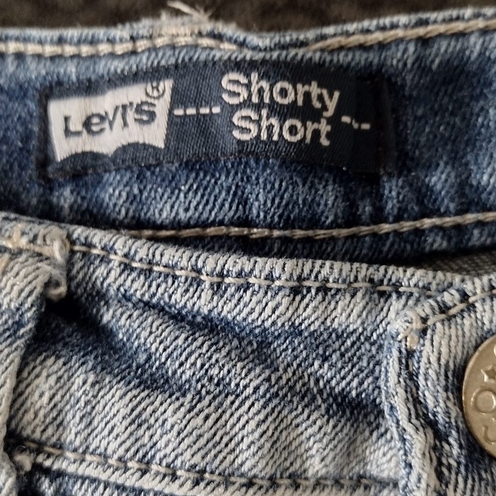 Levi's 12 girls shorty shorts jean denim flower light - Picture 3 of 4